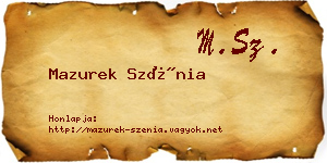 Mazurek Szénia névjegykártya